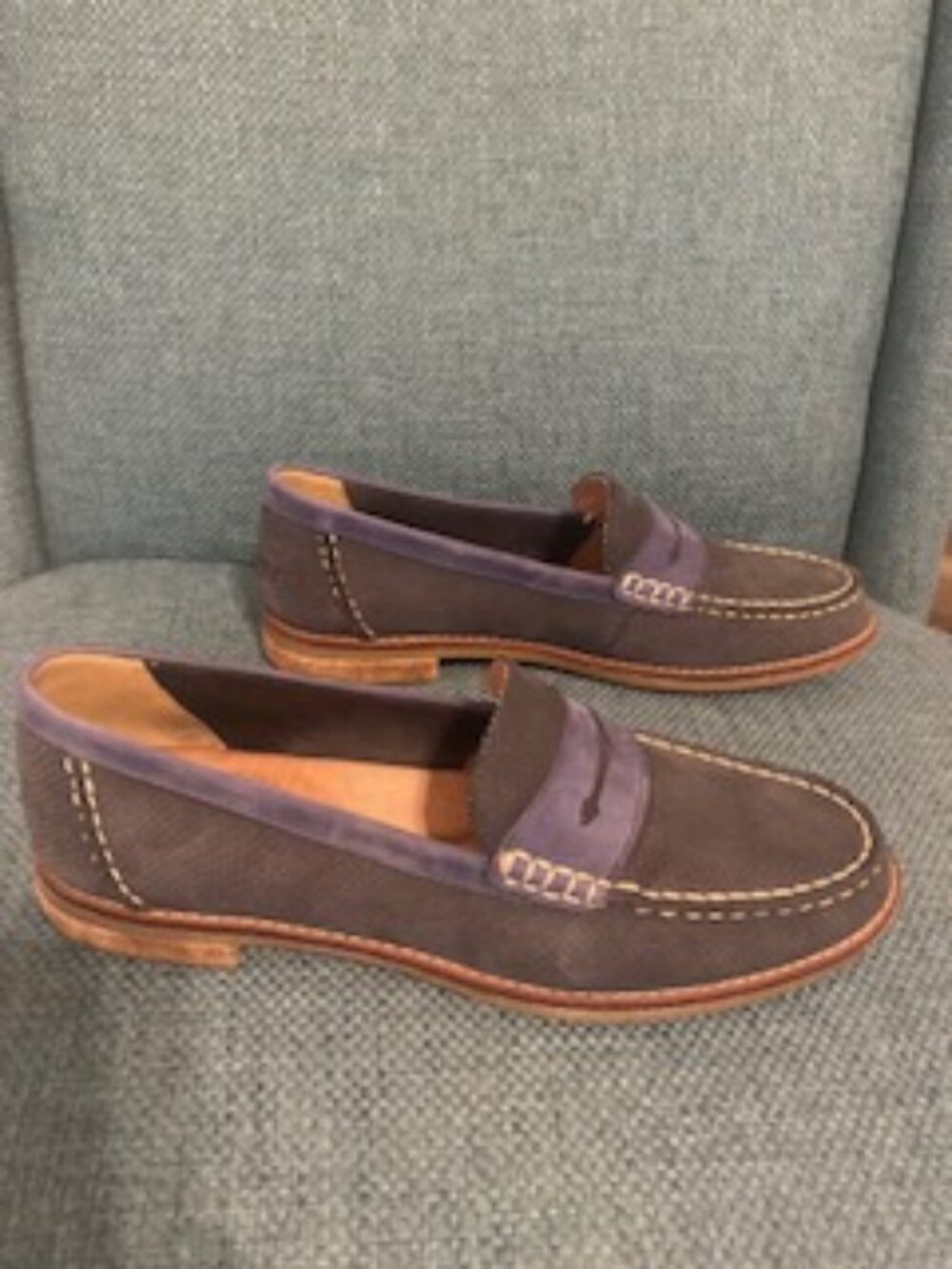 Sperry Suede Seaport Loafers - Size 8 - Navy